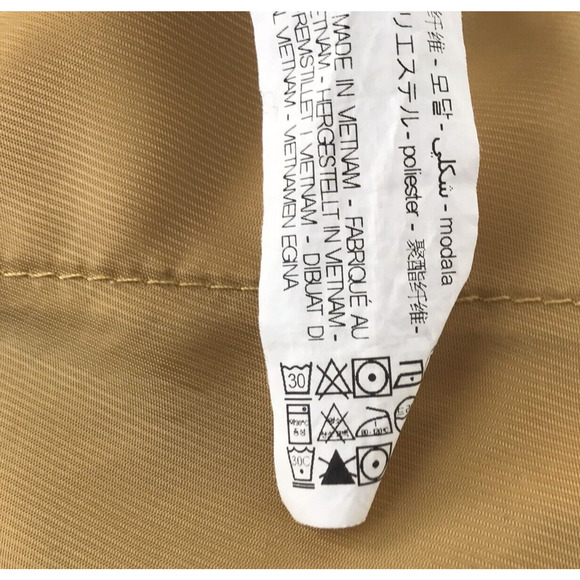 Zara High Rise Paperbag Waist Pull On Elastic Pants Crop Yellow Pockets Medium - Picture 7 of 7